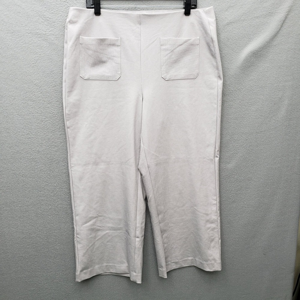 Jules & Leopold Pull On Wide Leg Crop Pant Cream Casual Closet Staple Coastal XL